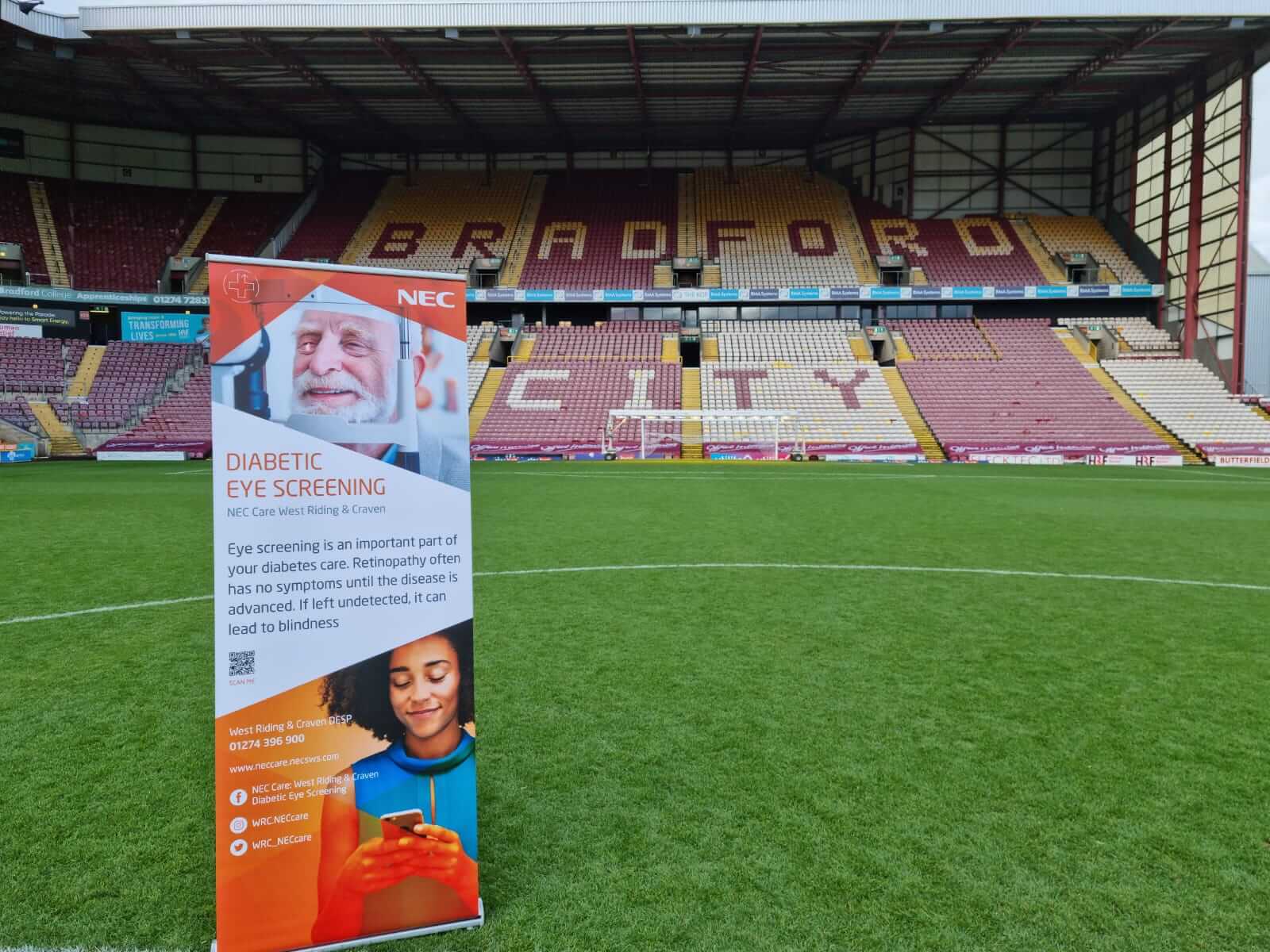 Diabetic eye screening clinic at Bradford City AFC